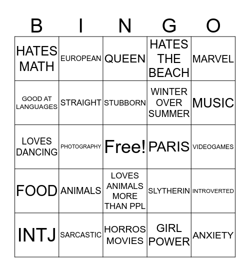 How similar are you to natasha-rxmanova? Bingo Card