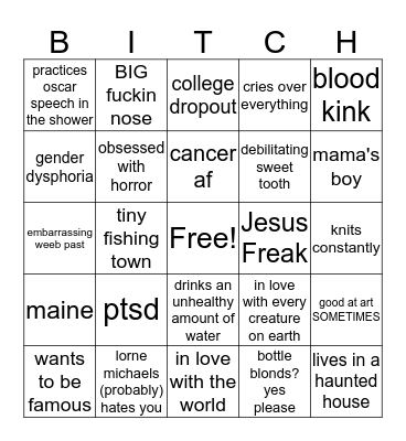 how similar are you to asher? Bingo Card