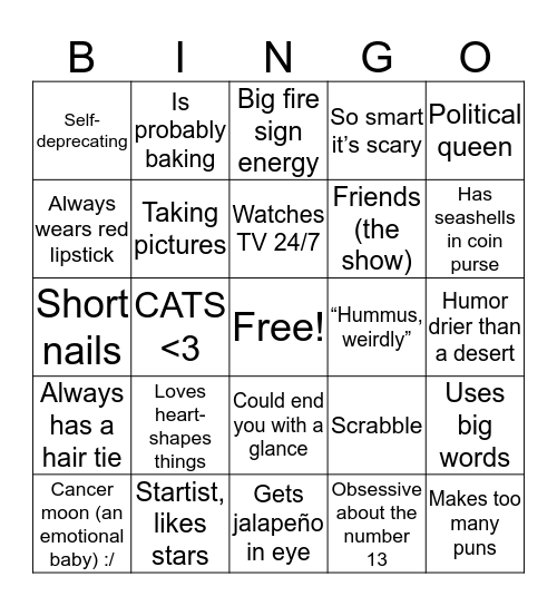 how similar are you to taylor (taylorswift) Bingo Card