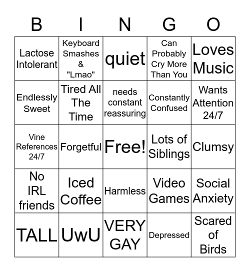 Bitchass Gay Boy Named Jay Bingo Card