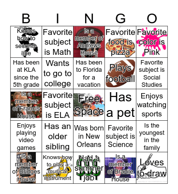 Big Shot BINGO! Bingo Card