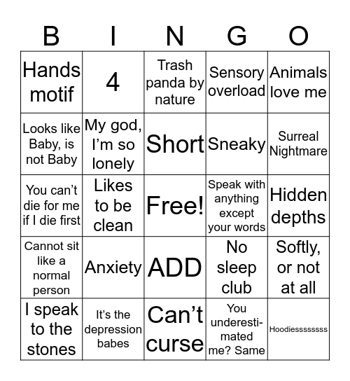 Blue Bingo Card