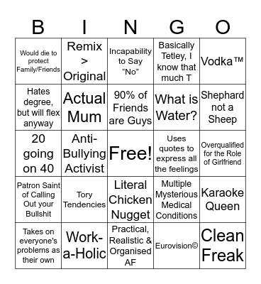 How similar are you to: Charlie Bingo Card