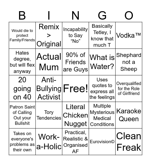 How similar are you to: Charlie Bingo Card