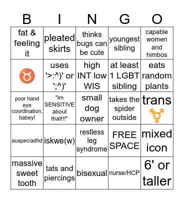 WILLOW BINGO   Bingo Card