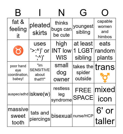 WILLOW BINGO   Bingo Card