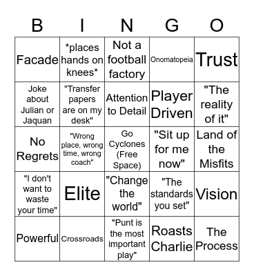 Meeting Bingo Card