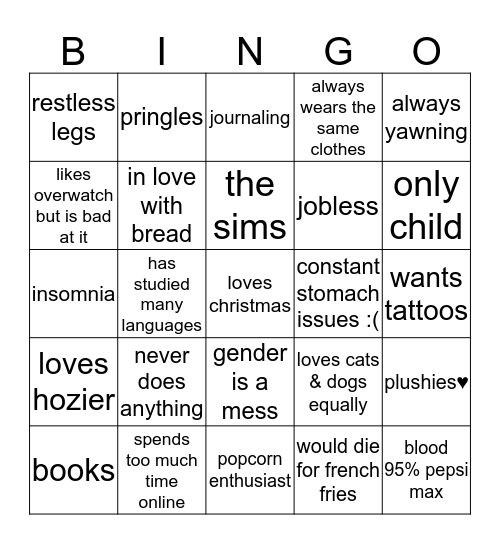 How similar are you to Viktor Bingo Card