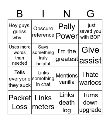 Just Knife Things Bingo Card