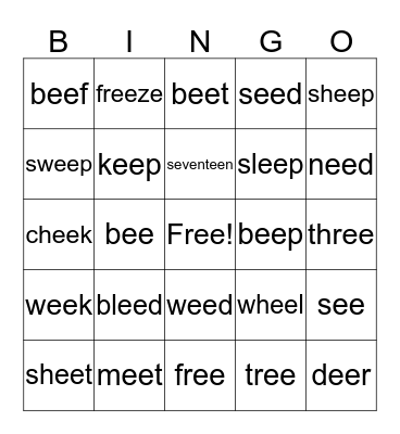 Level 2 Lesson 25 Bingo Card