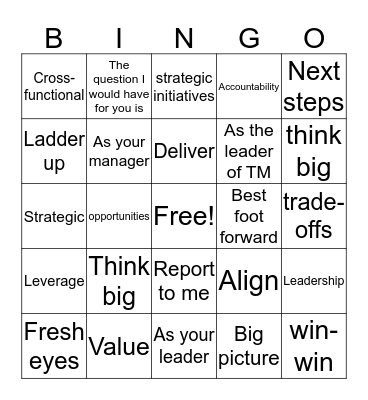 Meeting Fun Bingo Card