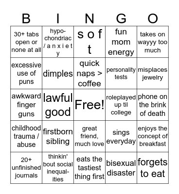 shaina  Bingo Card