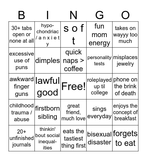 shaina  Bingo Card