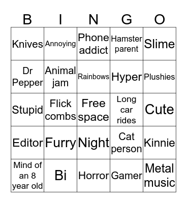 MURDERGAME BINGO Card