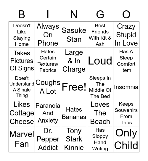 How Similar To Lex Are You? Bingo Card