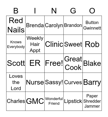 Mamie Bingo Card