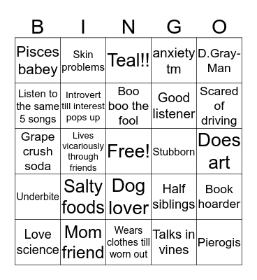 How much like Rosi are you? Bingo Card