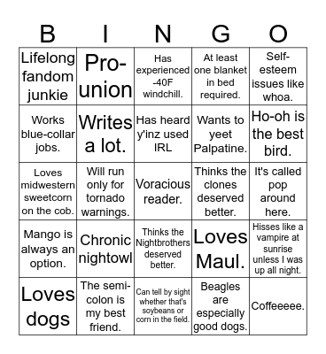 sl-walker Bingo Card