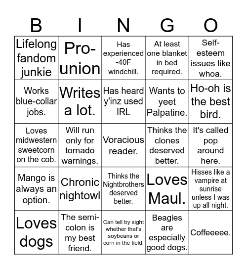 sl-walker Bingo Card