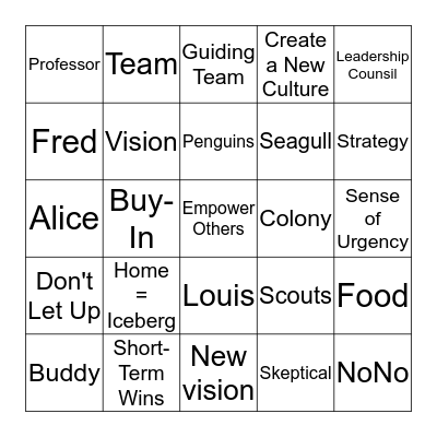 Our Iceberg Is Melting Bingo Card