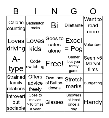 Wotu Bingo Card