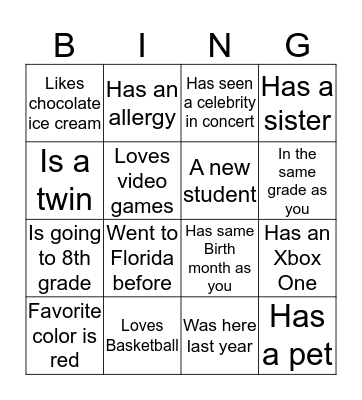 Blue Room Bingo Card