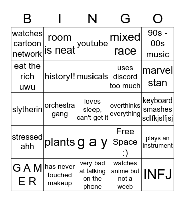 How Much Like Jack Are You? Bingo Card