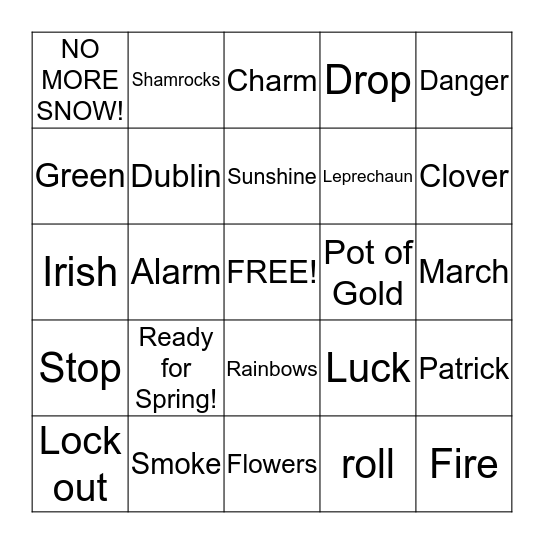 Safety BINGO Card