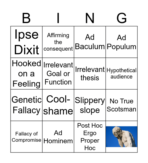 Fallacy Bingo! Bingo Card