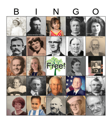 Family Tree Bingo Card