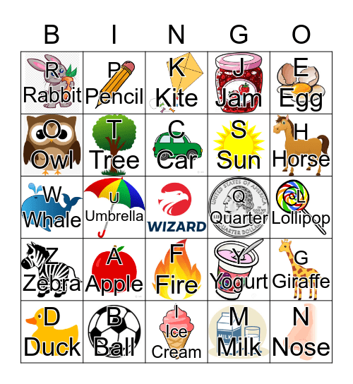 Alphabet Bingo Card