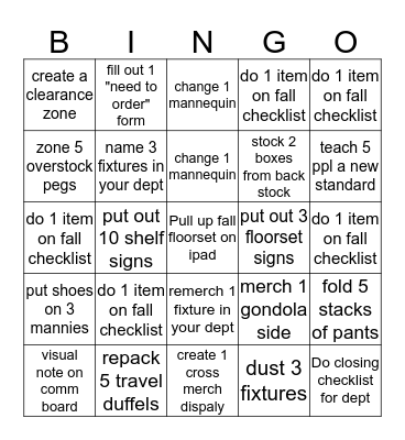 VISUAL BINGO! Bingo Card