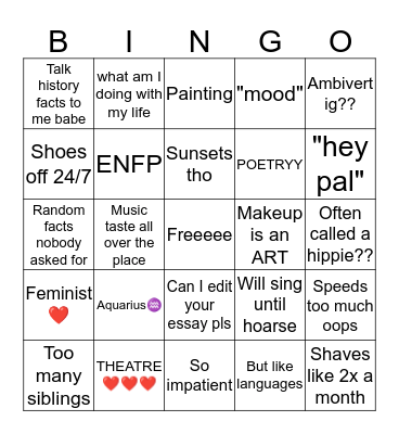 M a d e l y n ??? Bingo Card