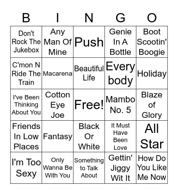 1990's Bingo Card