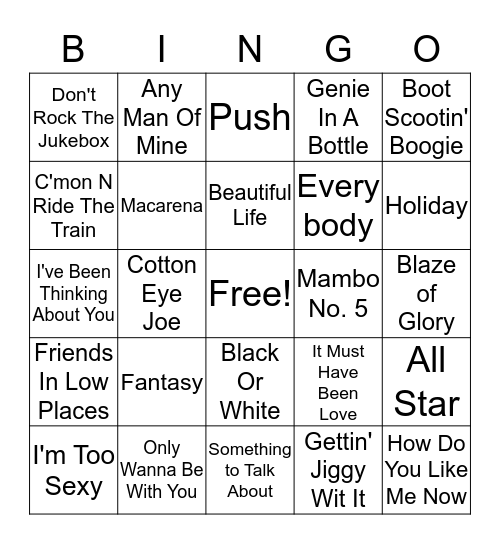 1990's Bingo Card