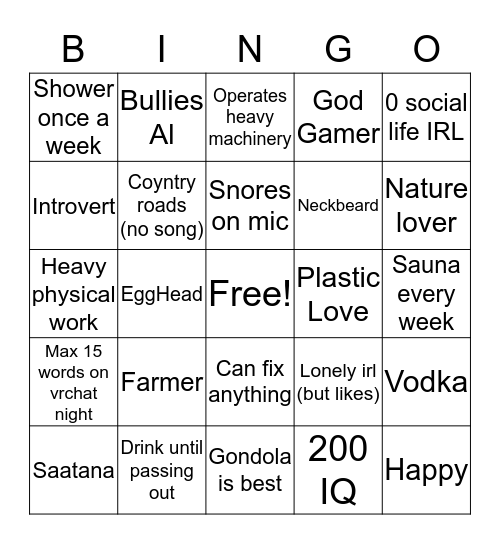 Latsu Edition Bingo Card