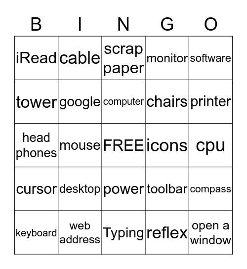 COMPUTERS Bingo Card