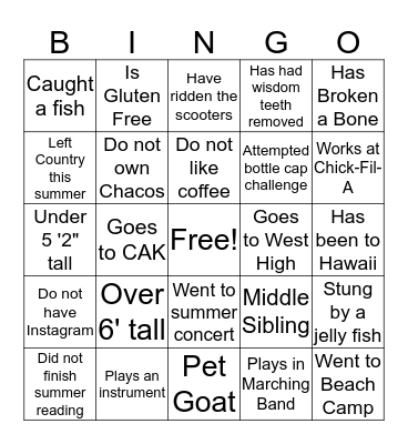 Foundry BINGO Card