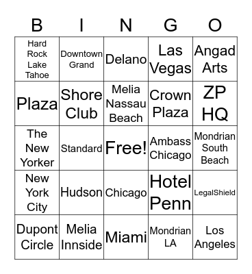 Zephyr Bingo Card