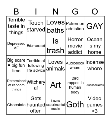 Mason bingo Card