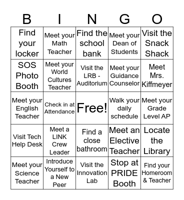 Spartan Open House Bingo Card