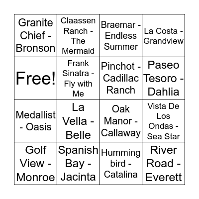 AvantStay Bingo Card