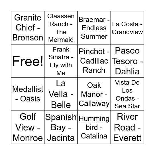 AvantStay Bingo Card
