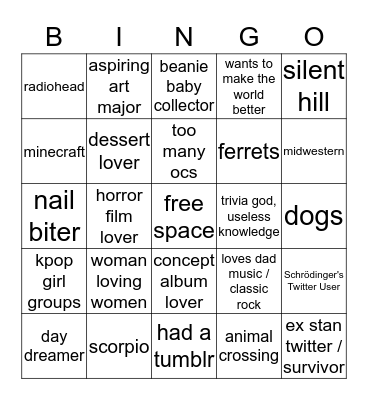 bingo time :) Bingo Card