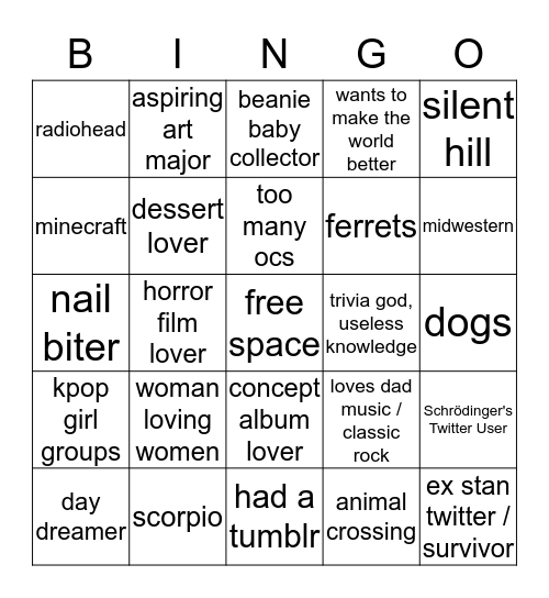 bingo time :) Bingo Card