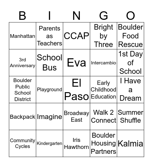 Bringing School Home BINGO! Bingo Card