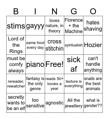 how similar are you to brightreyoflight? Bingo Card