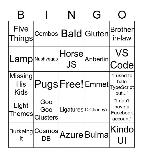 Berke Bingo Card