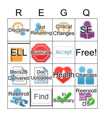 Registration Queue Bingo Card