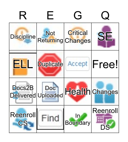 Registration Queue Bingo Card